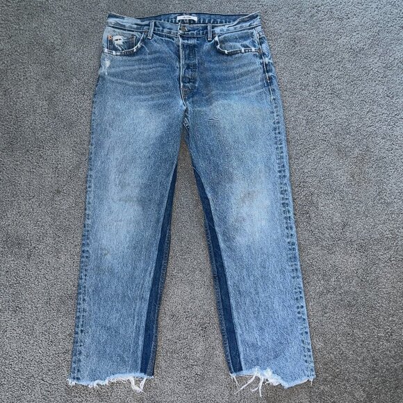 GRLFRND Denim - GRLFRND HELENA BLUE JEANS in TOXIC WASH - MADE IN USA 100% COTTON EUC SIZE 31